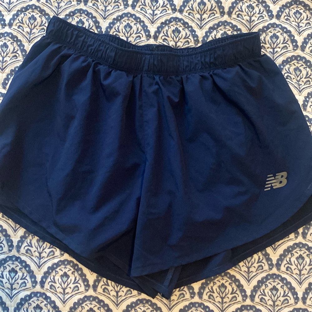 New Balance Womens Athletic Running Shorts Navy Nylon Size XS/S